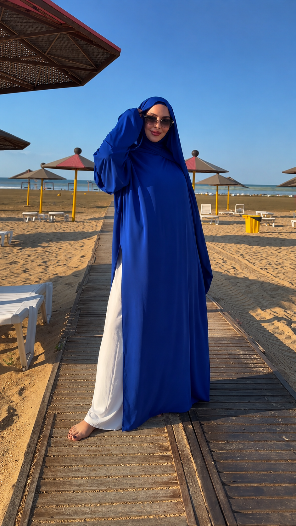 Tunique Longue à Capuche en Lycra Premium – Élégance & Confort au Quotidien
