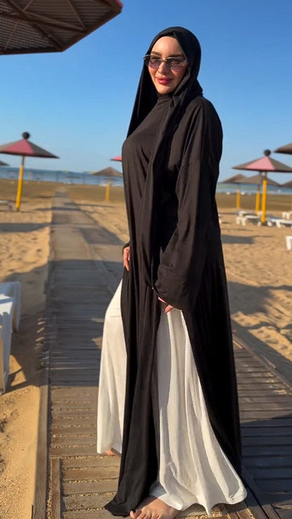 Tunique Longue à Capuche en Lycra Premium – Élégance & Confort au Quotidien